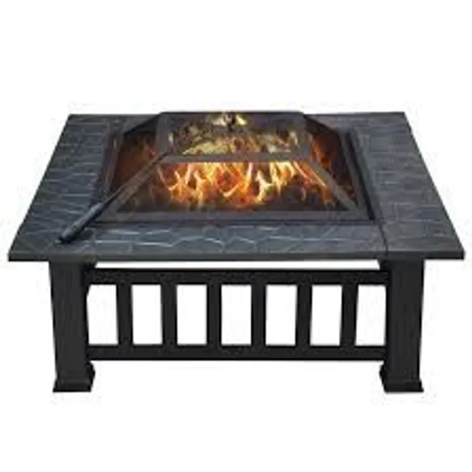 BOXED YAHEETECH STEEL CHARCOAL AND WOOD BURNING FIRE PIT (1 BOX)