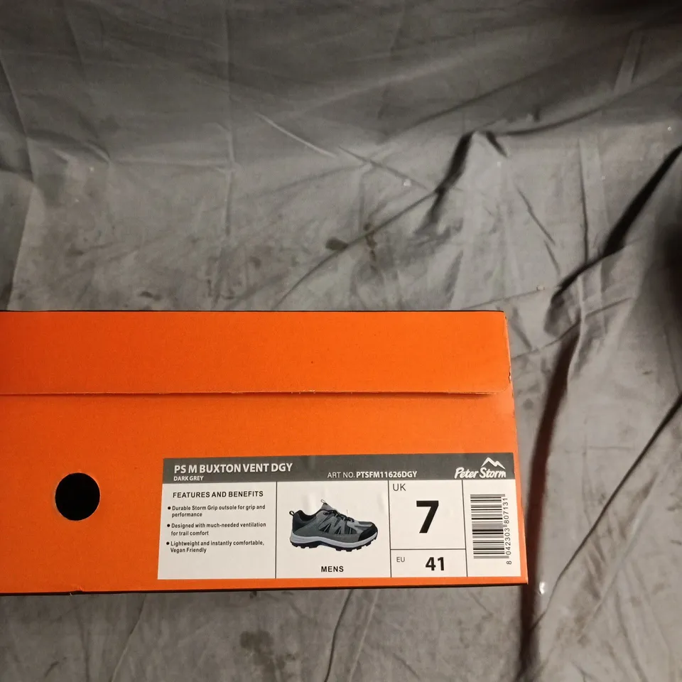 PETER STORM BUXTON VENT DGY MEN'S WALKING SHOES – UK 7 (EU 41), DARK GREY