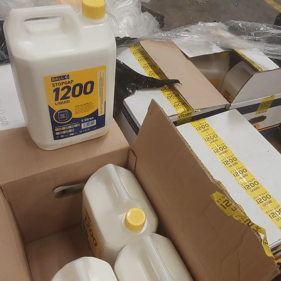PALLET CONTAINING A VERY LARGE QUANTITY OF BALL STOPGAP 1200 LIQUID AND BALL STOPGAP 1200 HIGH PERFORMANCE SMOOTHING COMPOUND