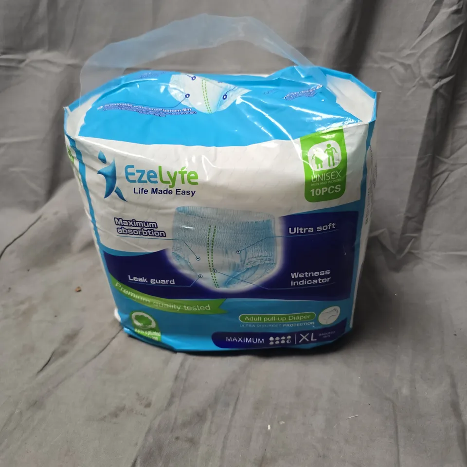 EZELYFE ADULT PULL UP DIAPERS (XL) 10 PACK