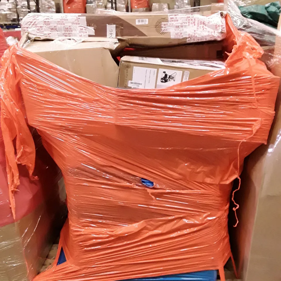 PALLET OF ASSORTED PRODUCTS INCLUDING JOIE FINITI OYSTER BABY STROLLER, COMPUTER DESK  