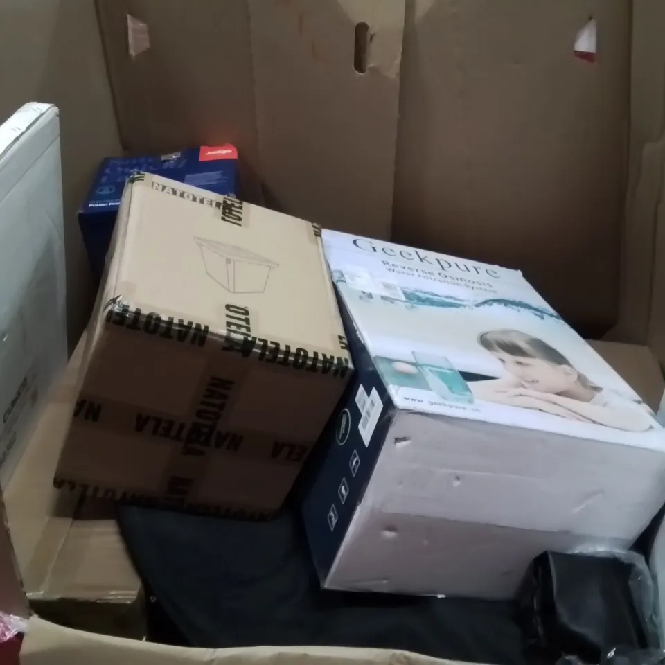 PALLET OF ASSORTED HOUSEHOLD GOODS AND PRODUCTS TO INCLUDE; ELECTRIC FRYER, AIR COOLER, COFFEE MACHINE, TOWER RAIL ETC