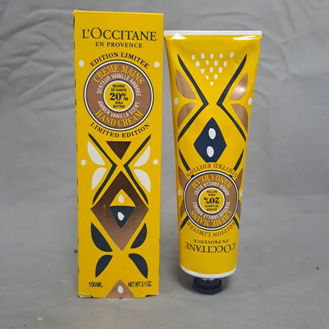 L'OCCITANE LIMITED EDITION HAND CREAM VANILLA AMBER 150ML – BOXED