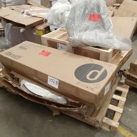 PALLET OF ASSORTED INCOMPLETE DANETTI FURNITURE PARTS AND PIECES