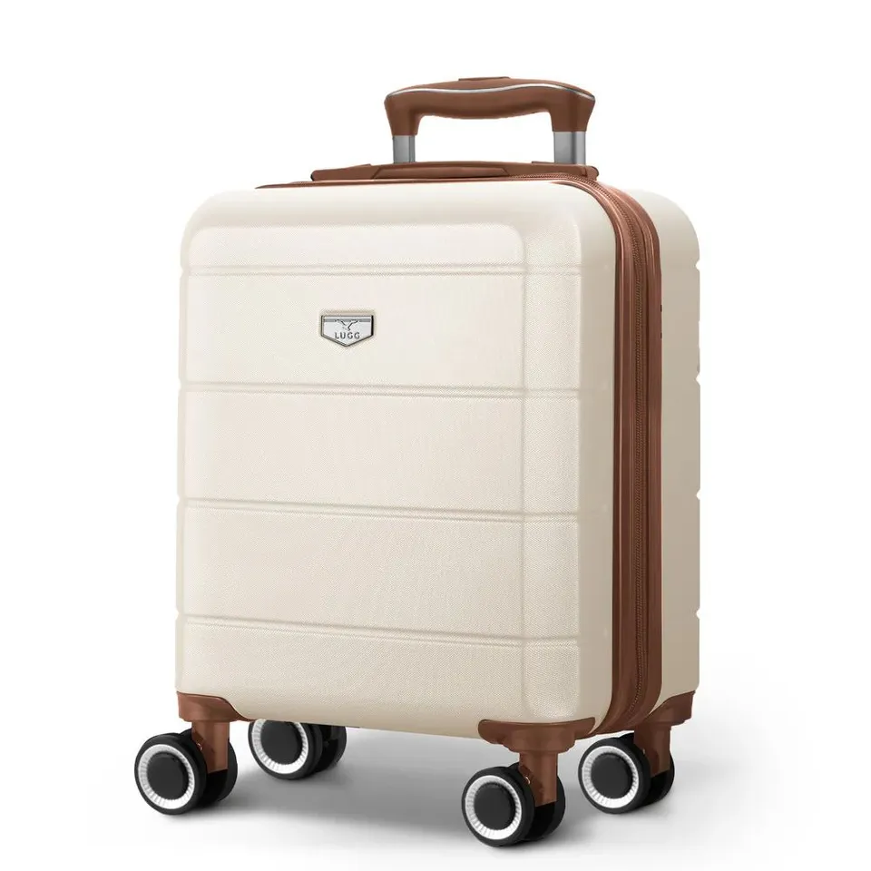 LUGG JETSET CABIN BAG - SMALL - CREAM/BROWN