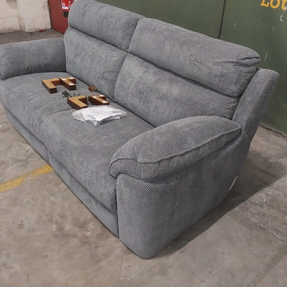 ADANA 3 SEATER FABRIC SOFA - GREY