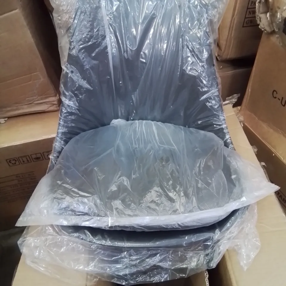 BOXED FAUX LEATHER UPHOLSTERED BLACK DINING  CHAIRS