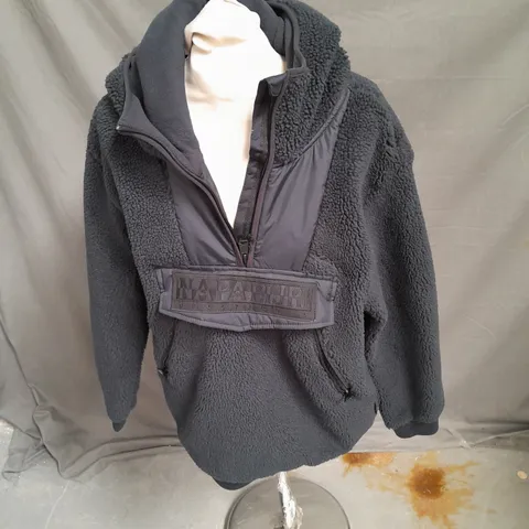 NAPAPIJIRI FLEECE PULLOVER IN BLACK SIZE L