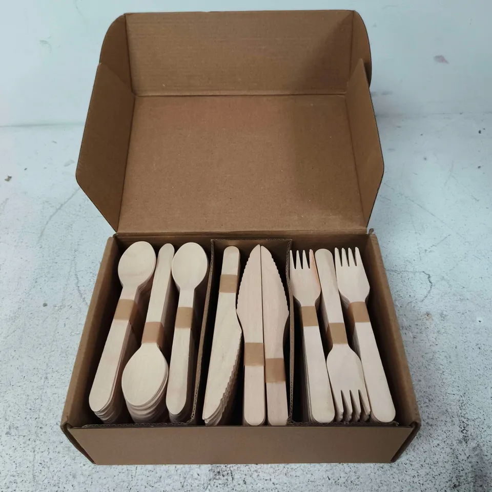 ROLLAY DISPOSABLE WOODEN CUTLERY SET – 360 PCS 