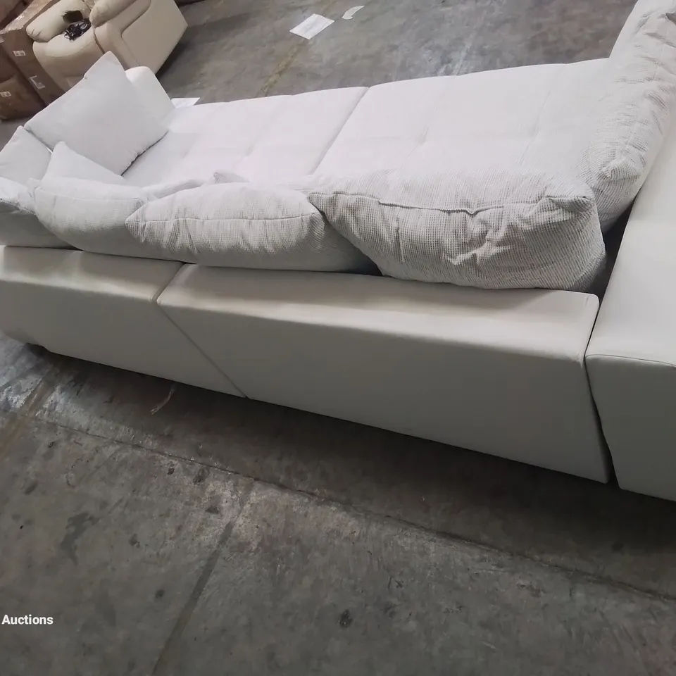 QUALITY DESIGNER BEELIAR LARGE 6 SEATER MODULAR SOFA IN WHITE