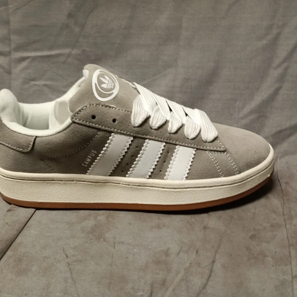 ADIDAS ORIGINALS SUEDE SNEAKERS – GREY/BROWN WITH WHITE 3-STRIPES - UK 7