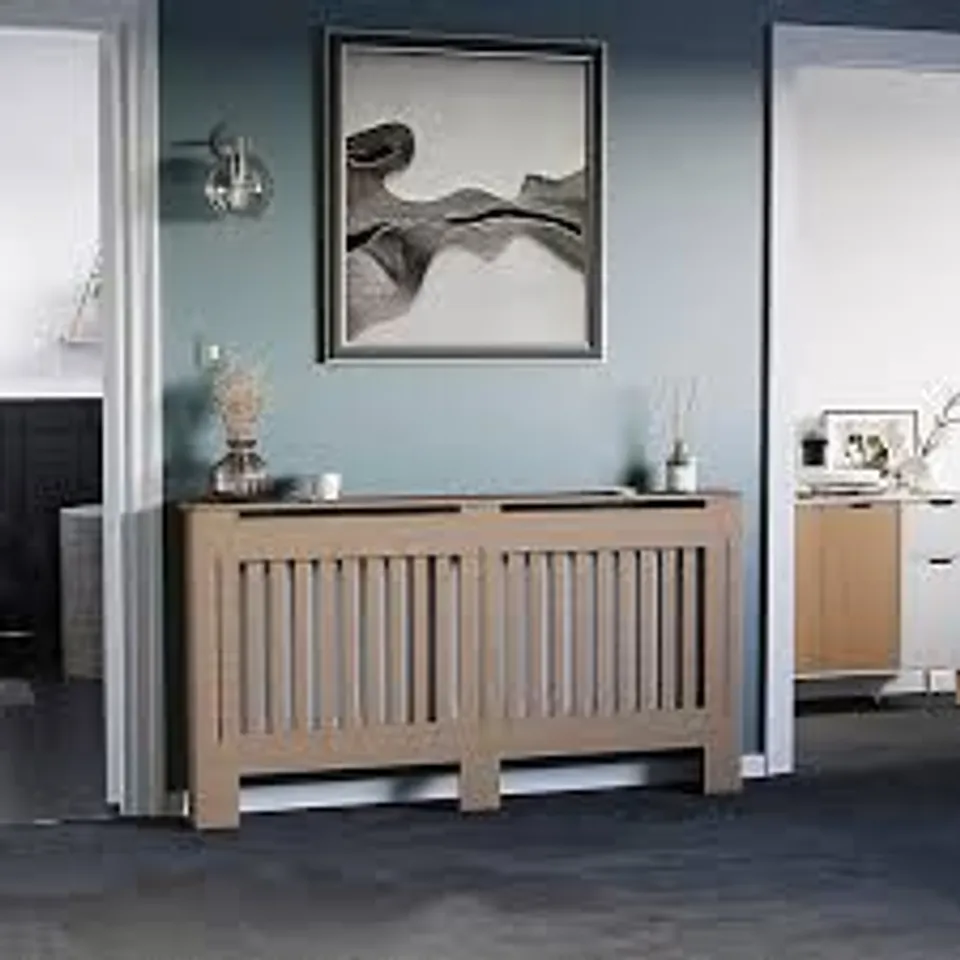 BOXED VIDA DESIGNS CHELSEA RADIATOR COVER LARGE- H 80CM X W 141CM X D 16CM