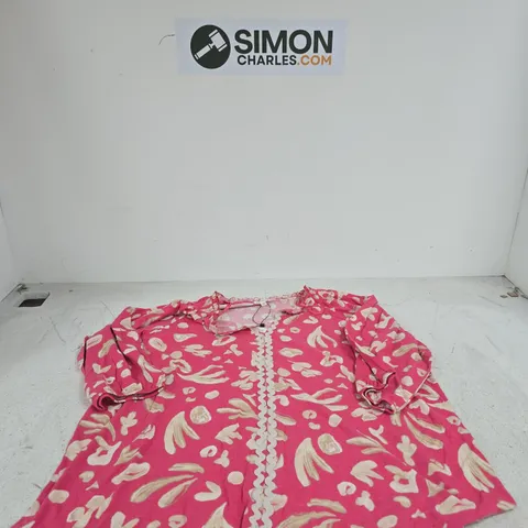 MONSOON PINK AND WHITE WOMENS TOP XXL TAGGED