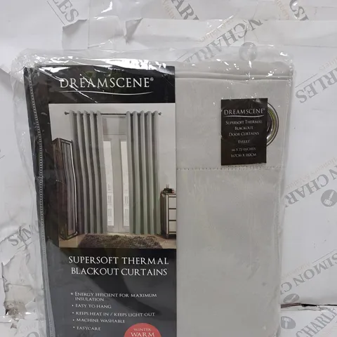DREAMSCENE SUPERSOFT THERMAL BLACKOUT CURTAINS - 167CM X 182CM