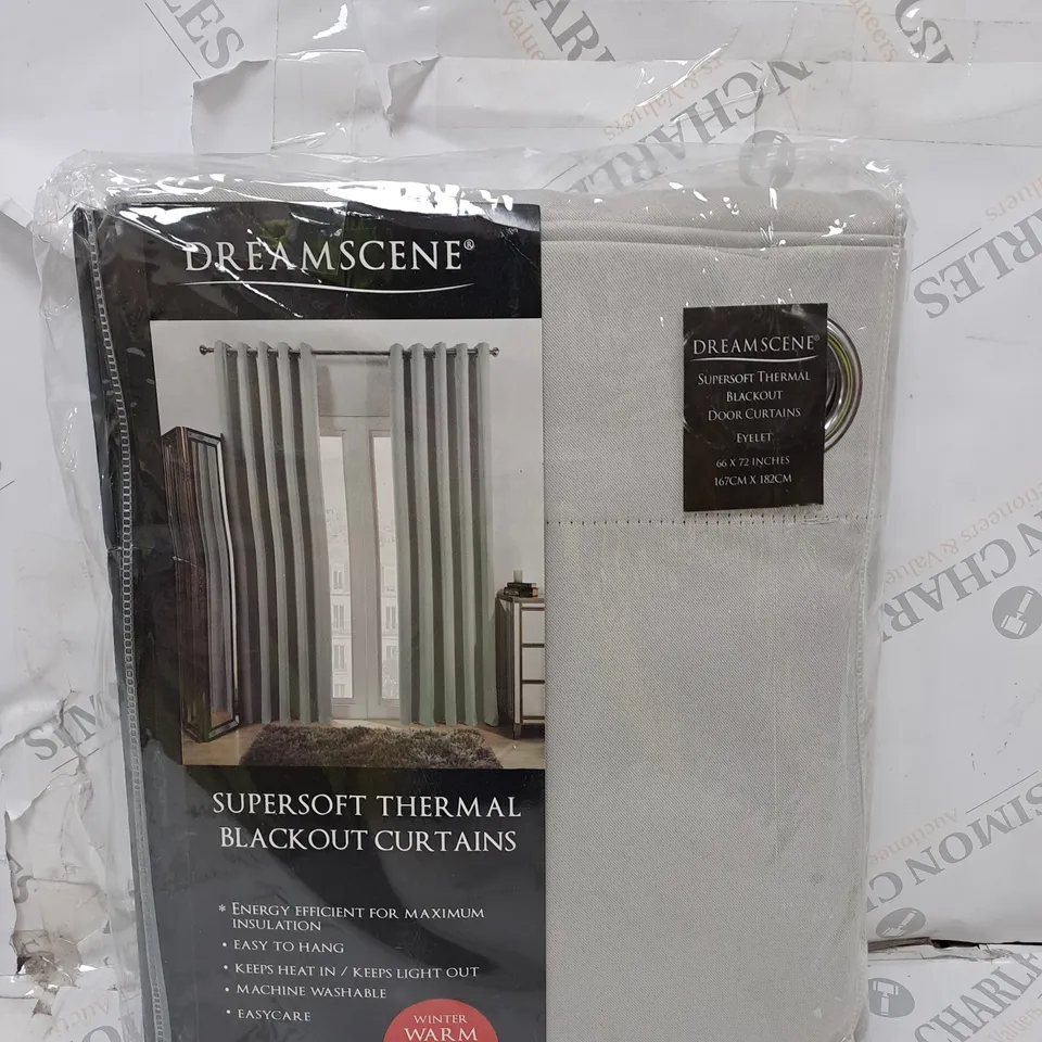 DREAMSCENE SUPERSOFT THERMAL BLACKOUT CURTAINS - 167CM X 182CM 