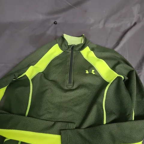 UNDER ARMOUR COLDGEAR FITTED TOP – MEN’S GREEN/BLACK, M