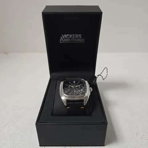 BOXED VICKERS ARMSTRONGS AVION STEEL BLACK WATCH