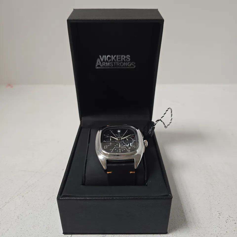 BOXED VICKERS ARMSTRONGS AVION STEEL BLACK WATCH