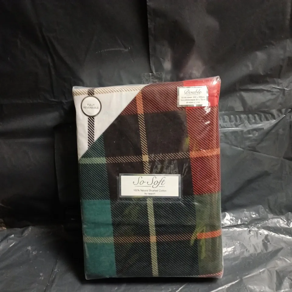 SO SOFT DUVET COVER SET – DOUBLE, PLAID, 200 X 200 CM. 2 PILLOWCASES 
