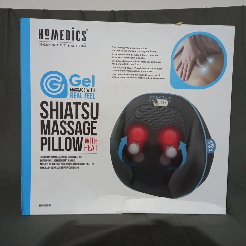 BOXED HOMEDICS GEL SHIATSU MASSAGE PILLOW SGP-1100H-EU