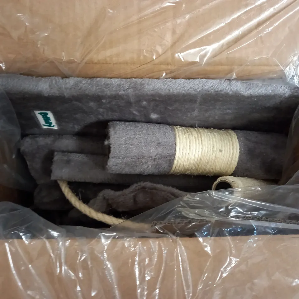 BOXED PELICITY 3-LEVEL CAT SCRATCH TREE - 120CM GREY
