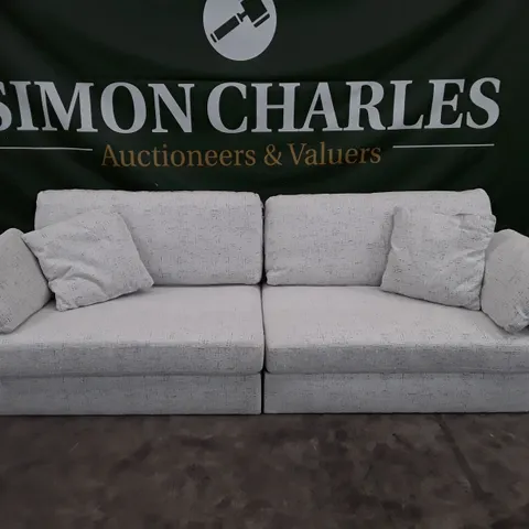 QUALITY DESIGNER AMY 4 SEATER SOFA - CHALK FABRIC