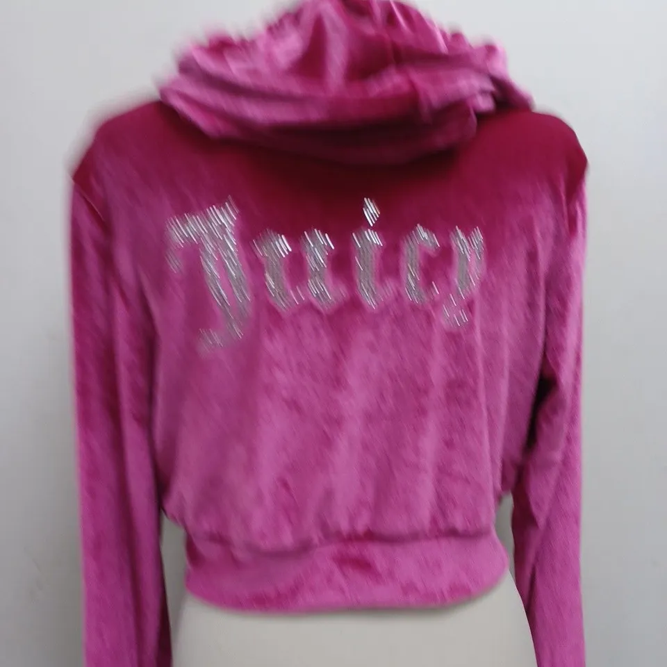 JUICY COUTURE PINK VELVET CROPPED JACKET 