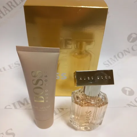 BOXED BOSS LOVE LIVE GIVE BOSS THE SCENT FOR HER GIFT SET