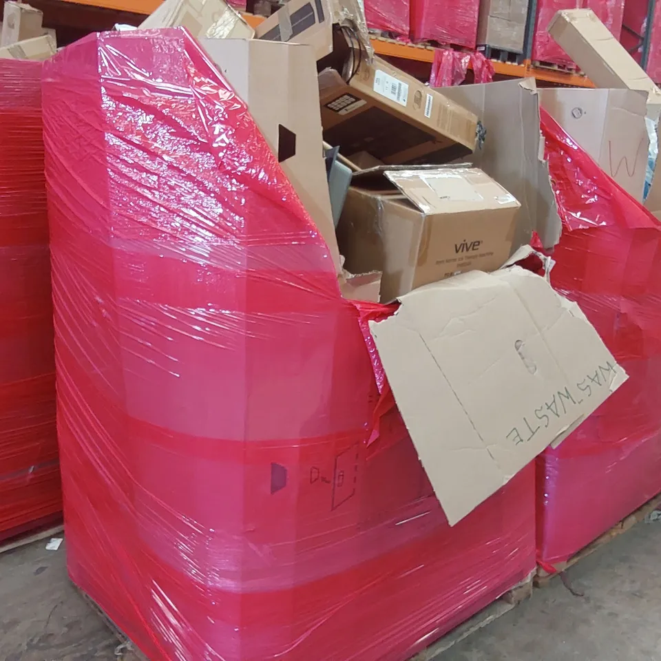 PALLET OF ASSORTED ITEMS INCLUDING: MOBILITY TROLLEY, ICE THERAPY MACHINE, SPARKSOR CEILING LIGHT ECT
