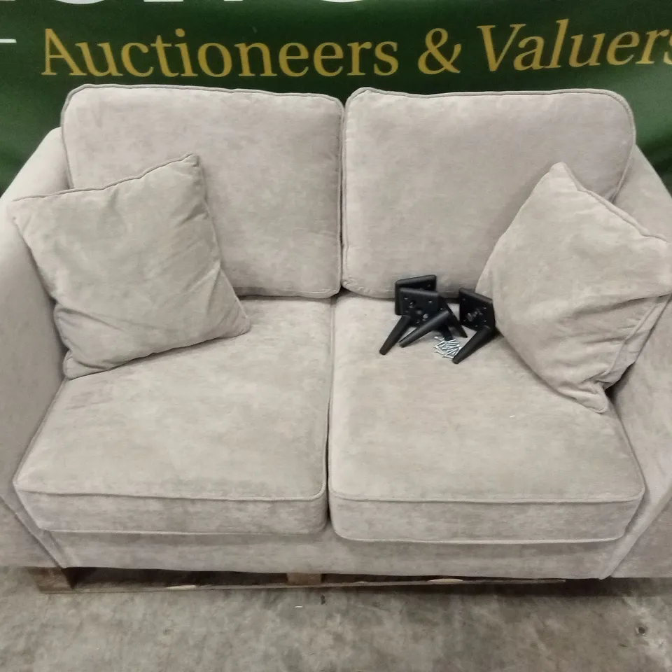 MESSINA 2 SEATER STANDARD BACK FABRIC SOFA - NATURAL RRP £599