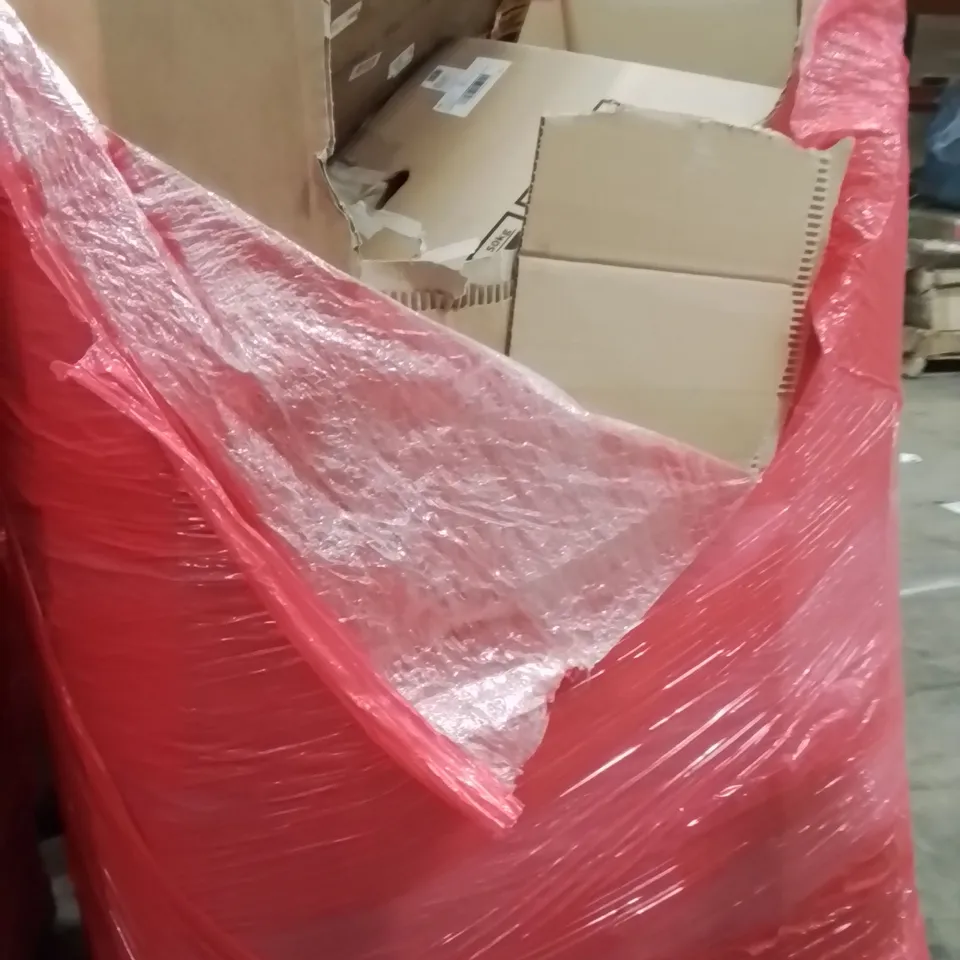 PALLET OF ASSORTED HOUSEHOLD GOODS AND PRODUCTS TO INCLUDE;ANIMAL BARRIER FENCE,CAMPING WAGON,AUTOMATIC CAT LITTER BOX