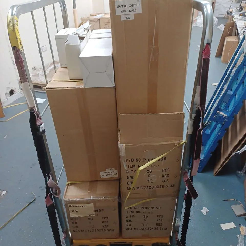 LOT CONTAINING 30 FLUSH MOUNT CELLING LIGHTS, 20 OUTDOOR OVER SIGN WALL MOUNTED LIGHTS, AND A SELECTION OF OTHER LIGHT FITTINGS.