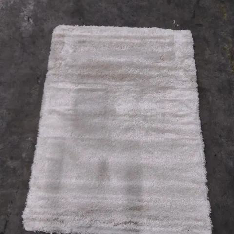 WHITE SHAGGY RUG PLAIN DESIGN (120X170CM)