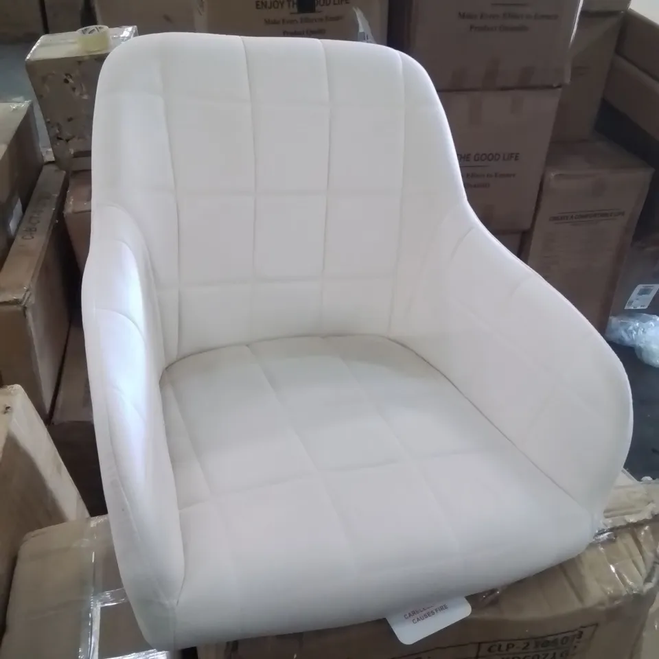 BOXED SET OF 2 CLIPOP CLARA CREAM VELVET CHAIRS (1 BOX)