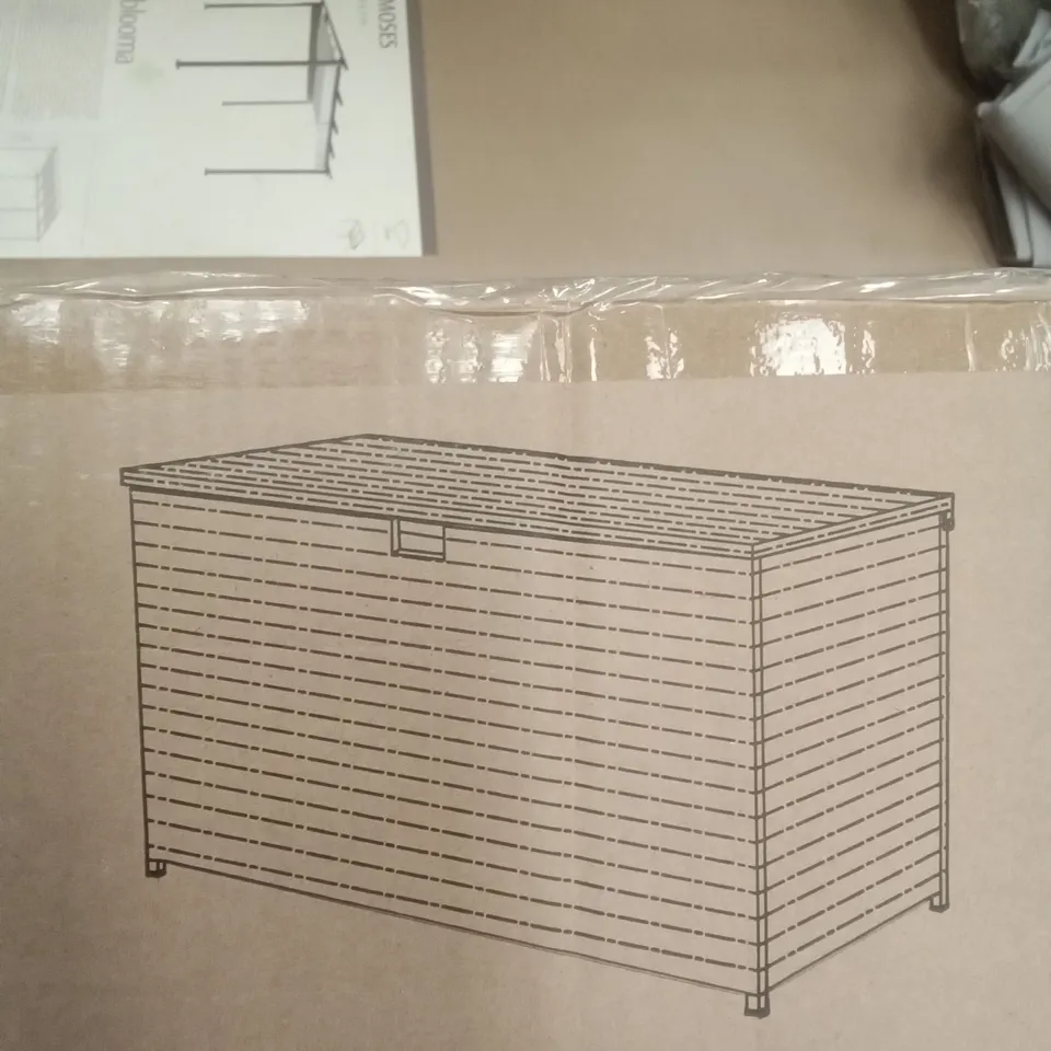 BOXED HAMILTON ALUMINIUM & SYTHENTIC RATTAN STORAGE BOX 