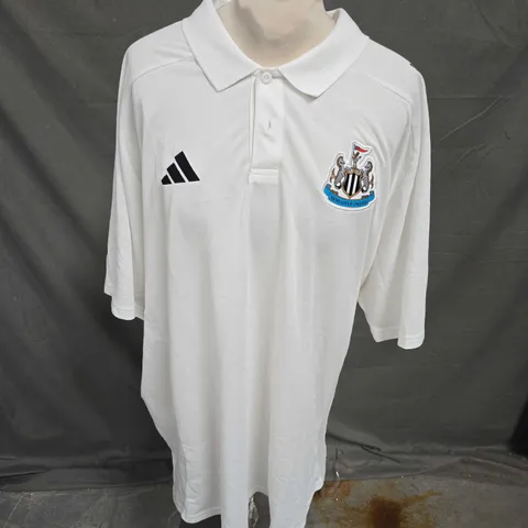 ADIDAS NEWCASTLE UNITED POLO TOP IN WHITE SIZE 2XL