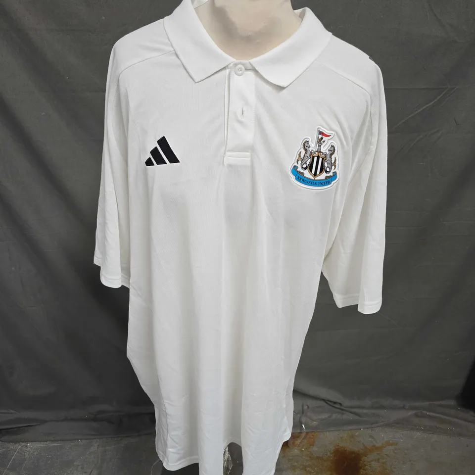 ADIDAS NEWCASTLE UNITED POLO TOP IN WHITE SIZE 2XL