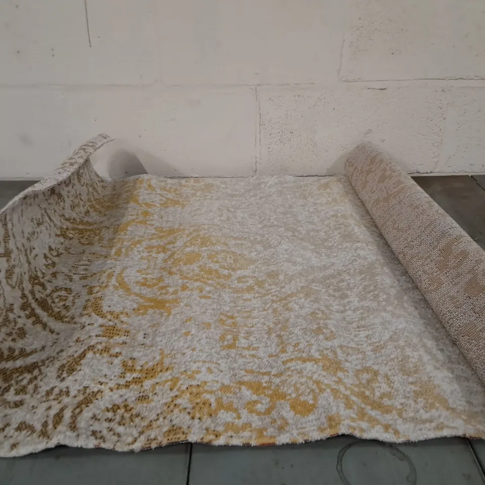 BRAND NEW PACO HOME 415 YELLOW ARTINO RUG SIZE 80CM X 150CM