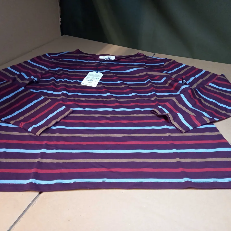 SEASALT DARK PURPLE/STIPED SAILORED SHIRT - SIZE 18