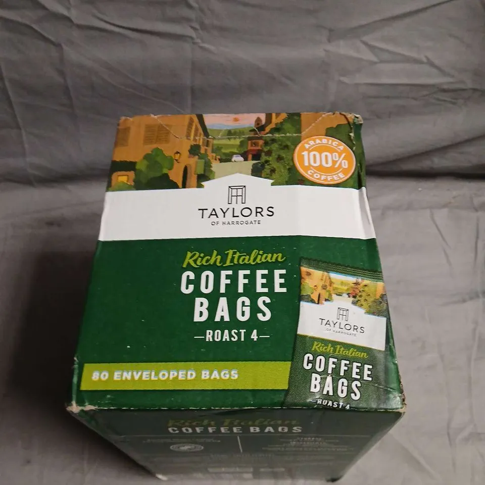 TAYLOR'S OF HARROGATE RICH ITALIAN COFFEE BAGS – ROAST 4, 4 X 150G (80 ENVELOPED BAGS)