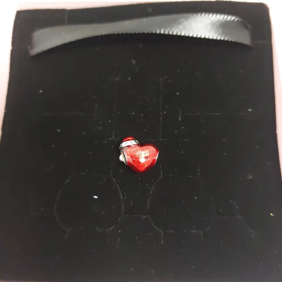 BOXED PANDORA RED HEART `ALL I WANT FOR CHRISTMAS IS YOU` CHARM