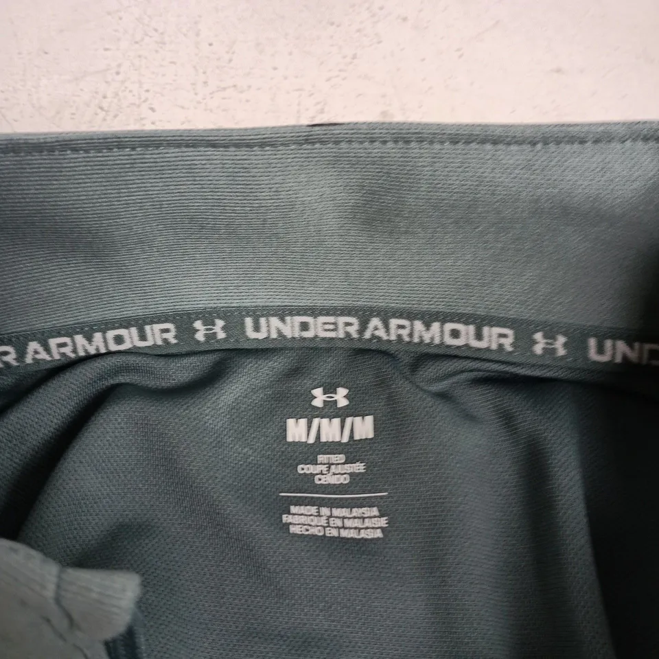 UNDER ARMOUR CHALLENGER TRACKSUIT JACKET – MEN'S, TEAL WITH ORANGE TRIM (SIZE M)