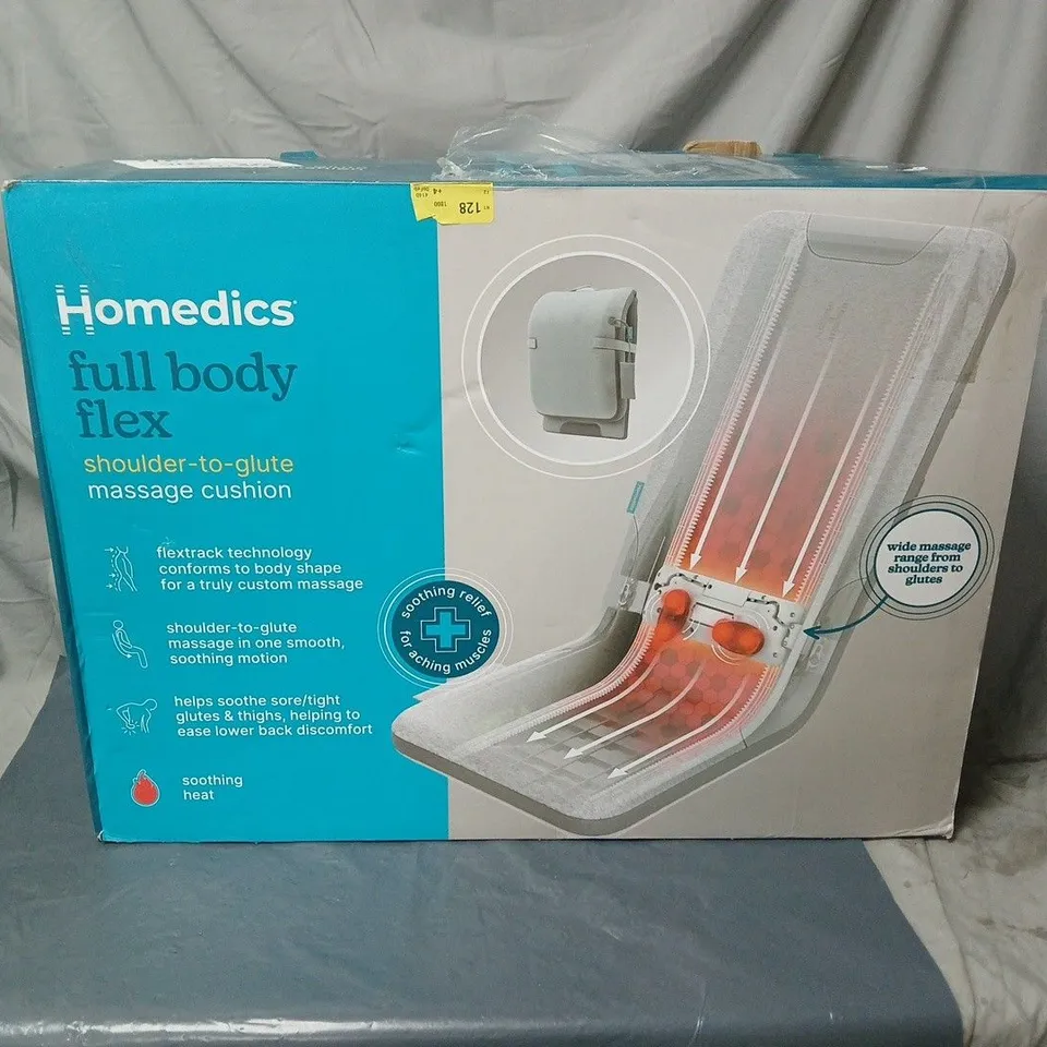 HOMEDICS FULL BODY FLEX SHOULDER-TO-GLUTE MASSAGE CUSHION – BOXED