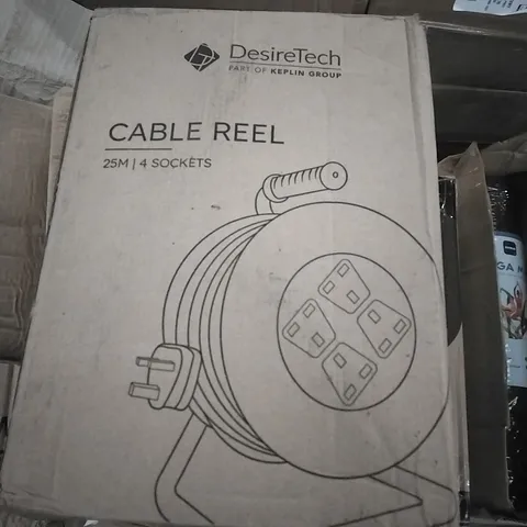 BOXED DESIRETECH 25M CABLE REEL WITH 4 SOCKETS 