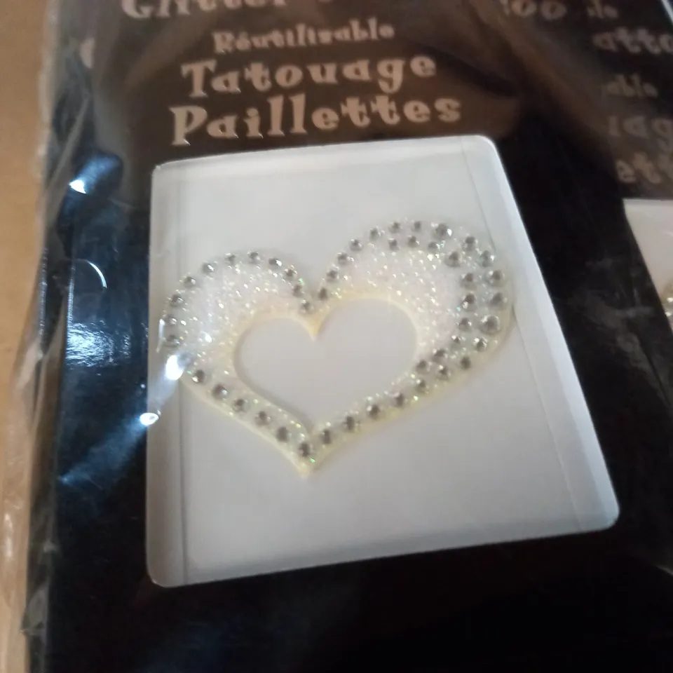 LOT OF APPROXIMATELY 95 HEART THEMED BODY JOOLS REUSABLE GLITTER TATTOOS 
