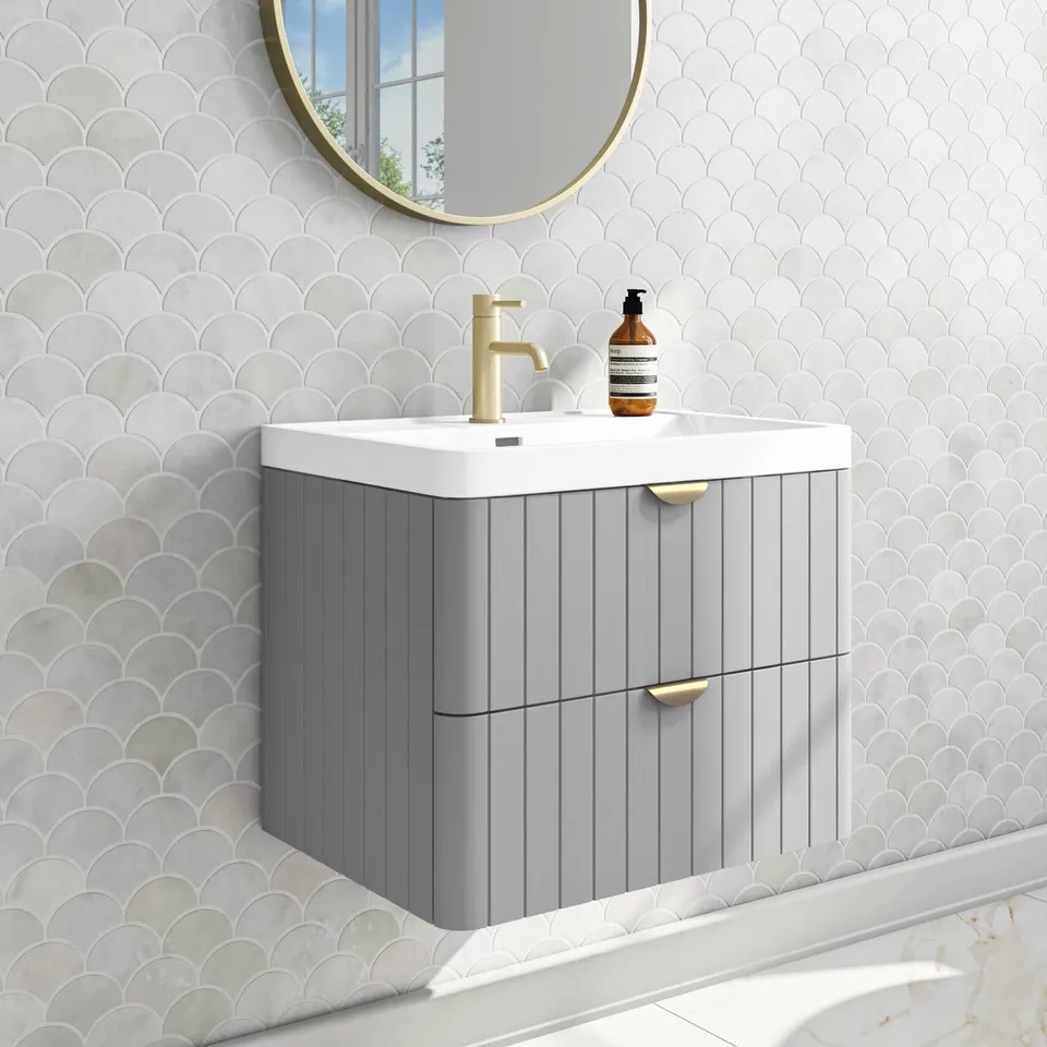 EMPIRE 600MM WALL HUNG VANITY UNIT MATT LIGHT GREY 