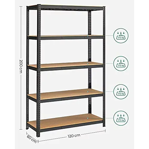BOXED SONGMICS HEAVY DUTY RACK WITH 5 LEVELS - BLACK
