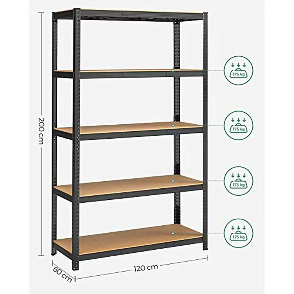 BOXED SONGMICS HEAVY DUTY RACK WITH 5 LEVELS - BLACK