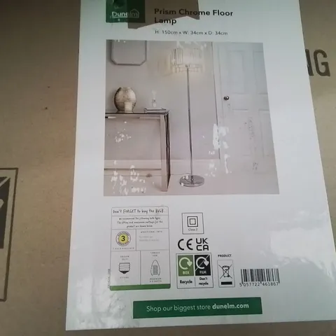 BOXED PRISM CHROME FLOOR LAMP