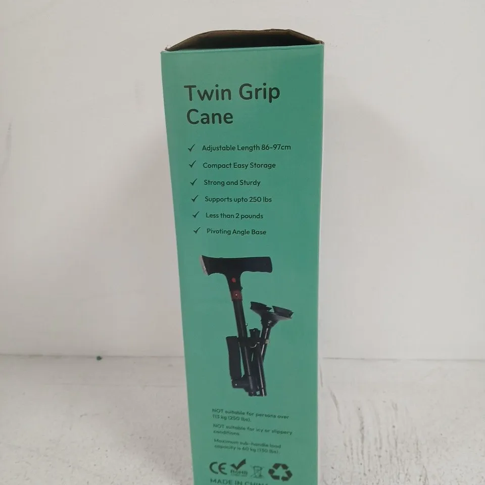 BLISS & BEYOND TWIN GRIP CANE – ADJUSTABLE WALKING CANE (BATTERIES NOT INCLUDED)